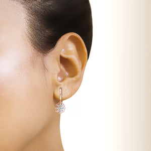 Diamond Floral Latch Back Drop Earrings 2/5 CTW 10k Rose Gold