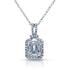 Multi Diamond Halo Pendant and Chain 10k White Gold