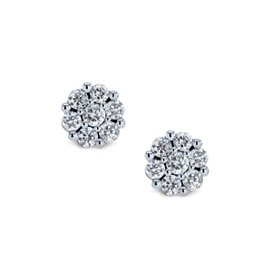 1/2ct.tw Diamond Cluster Round Earrings 10k Gold
