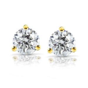 3 4/5 CTW Classic Round 8mm Moissanite Stud Earrings in 14K Gold