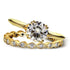 Vintage Moissanite Bridal Set with Diamond 1 2/5 CTW 14k Yellow Gold